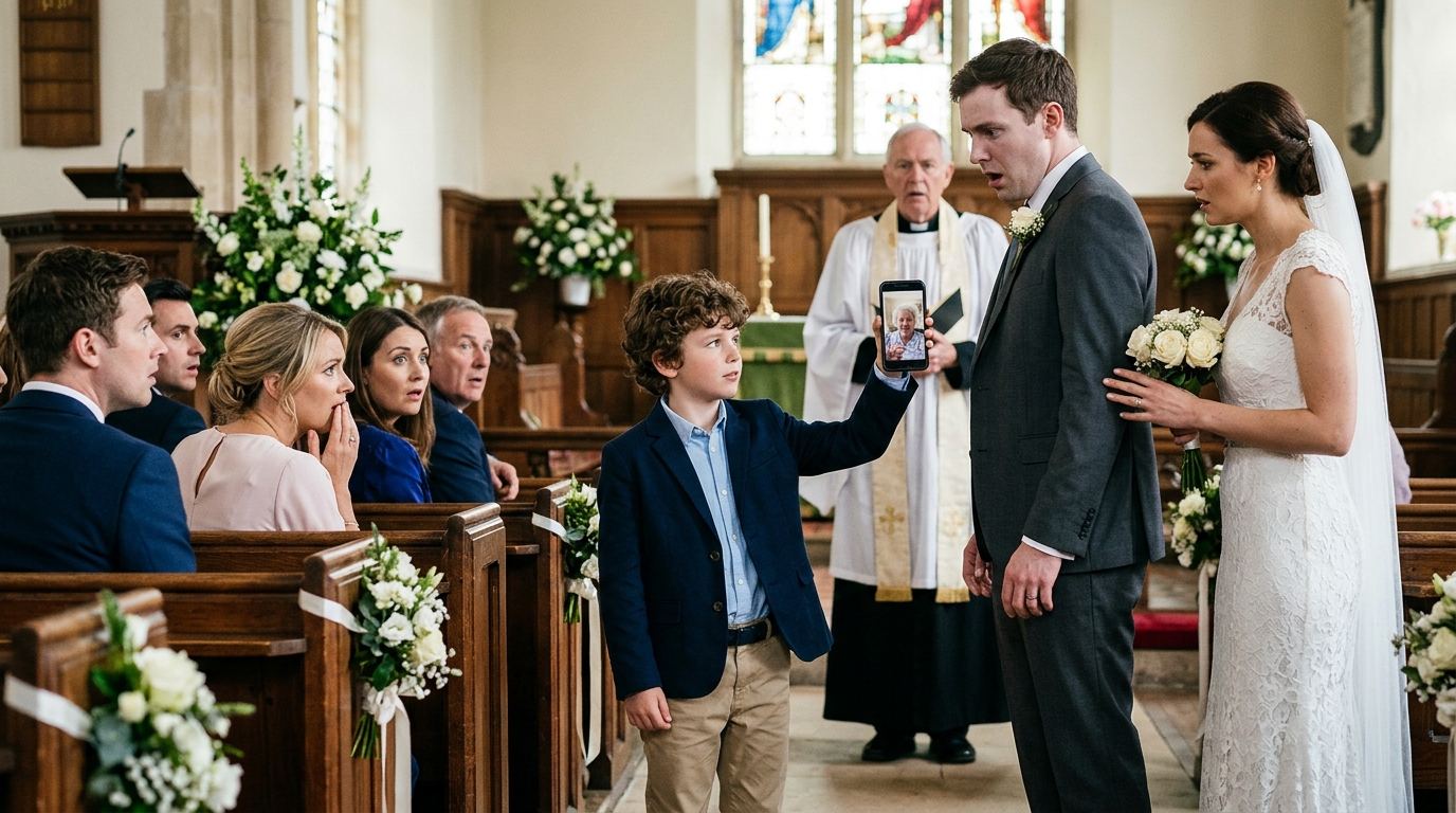 A Little Boy Stopped The Wedding And Said The Bride Knew His Sick Mother. Then He Played A Video That Froze The Groom
