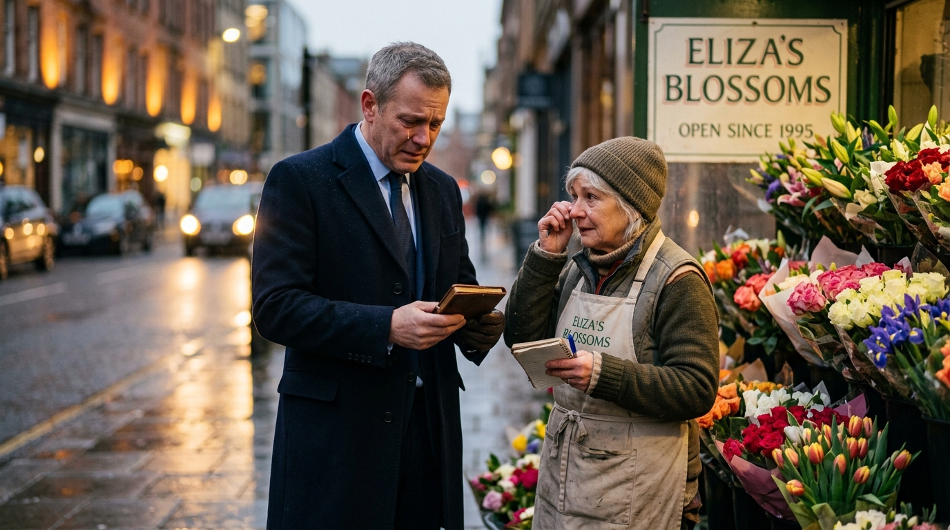 The Businessman Bought Every Flower To Make Her Leave. Then He Learned She Had Been Keeping His Wife’s Last Wish For Five Years