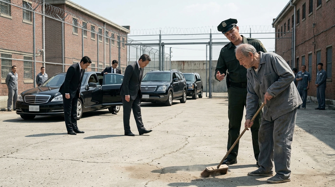 The Cruel Guard Humiliated An Old Prisoner Every Day. Then Black Cars Arrived And Every Man In A Suit Bowed To Him