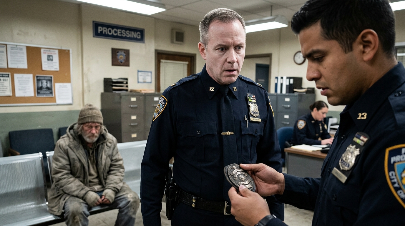 The Homeless Man Had An Old Police Badge In His Pocket. When The Captain Saw It, His Face Went White