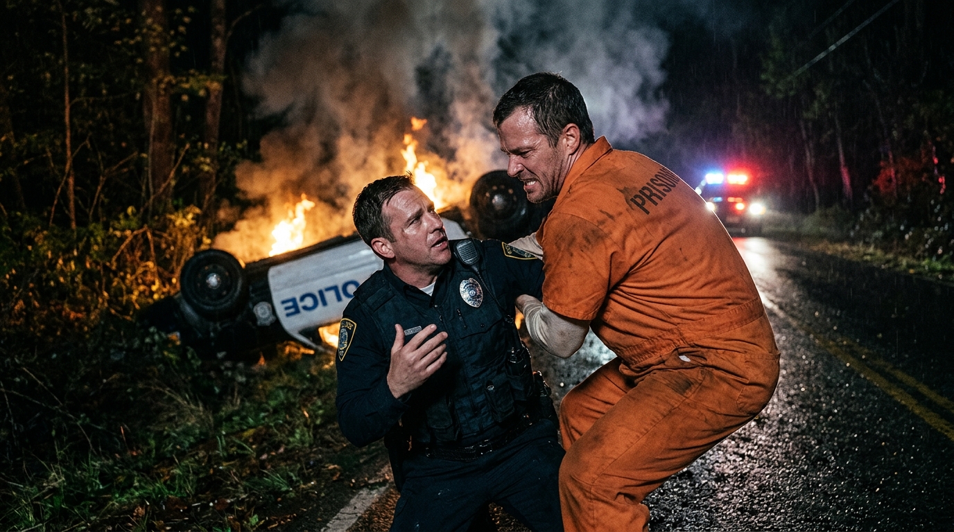 The Prisoner Saved The Cop Who Ruined His Life. When The Officer Told Him To Run, He Chose To Pull Him From The Fire