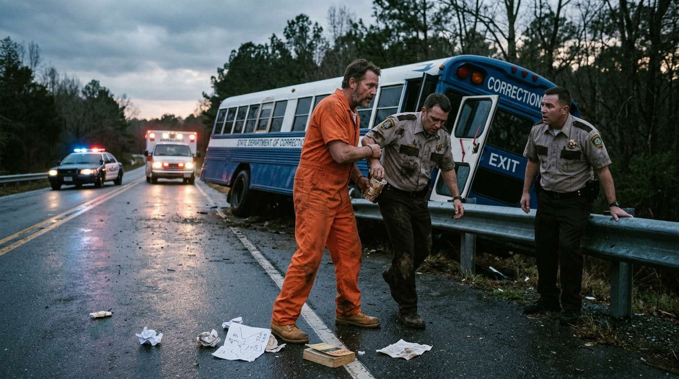 The Prisoner Saved The Guards Instead Of Escaping. Then They Learned He Had Seen The Crash Coming Before The Bus Even Left