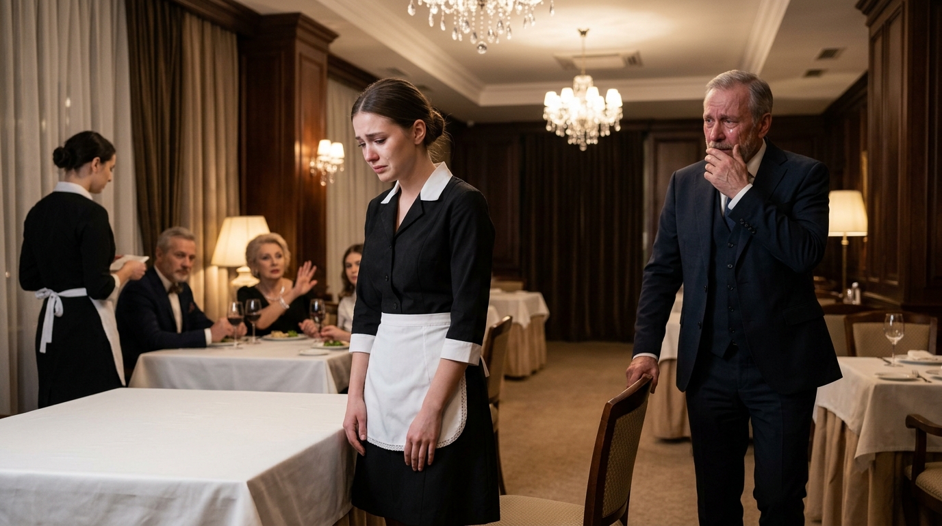 The Rich Family Refused To Let The Waitress Touch Their Table. Then The Hotel Owner Saw Her Face And Started Crying
