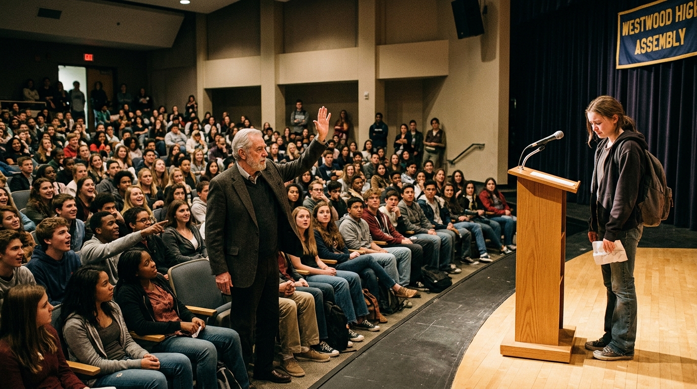 The Whole School Laughed At The Poor Girl On Stage. Then An Old Man Stood Up And Silenced The Assembly