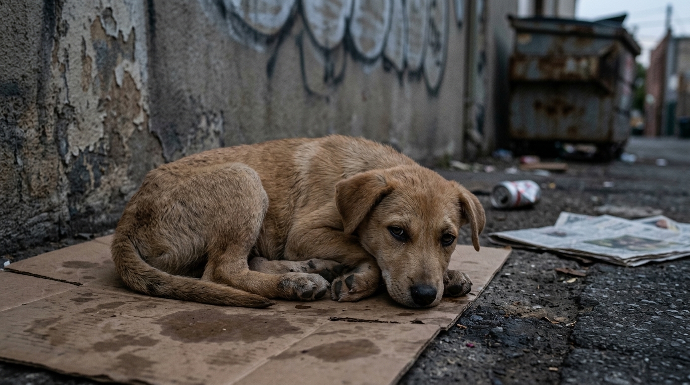 Boy Sharing a Toy With a Shelter Puppy
