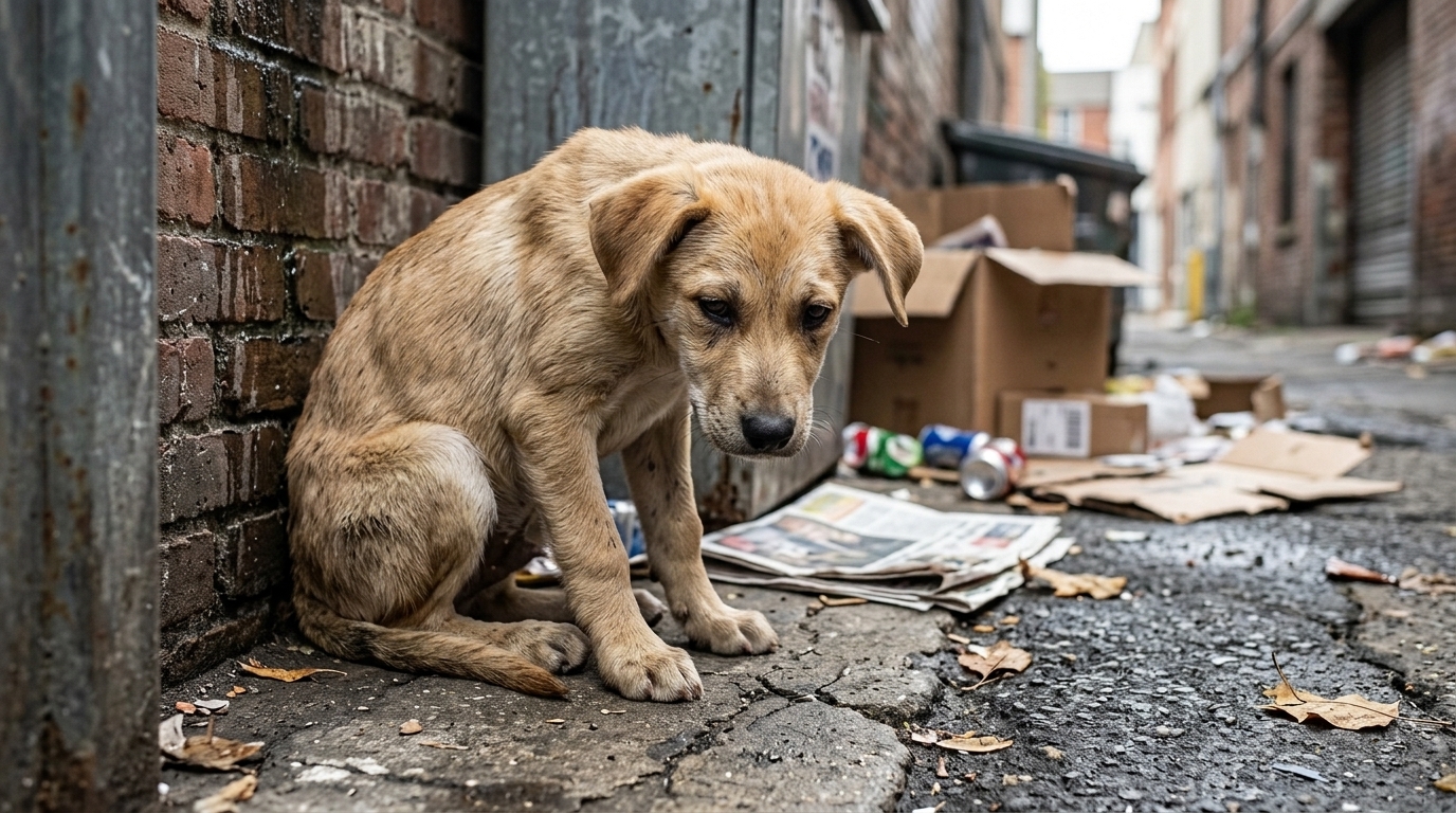Boy Sharing a Toy With a Shelter Puppy
