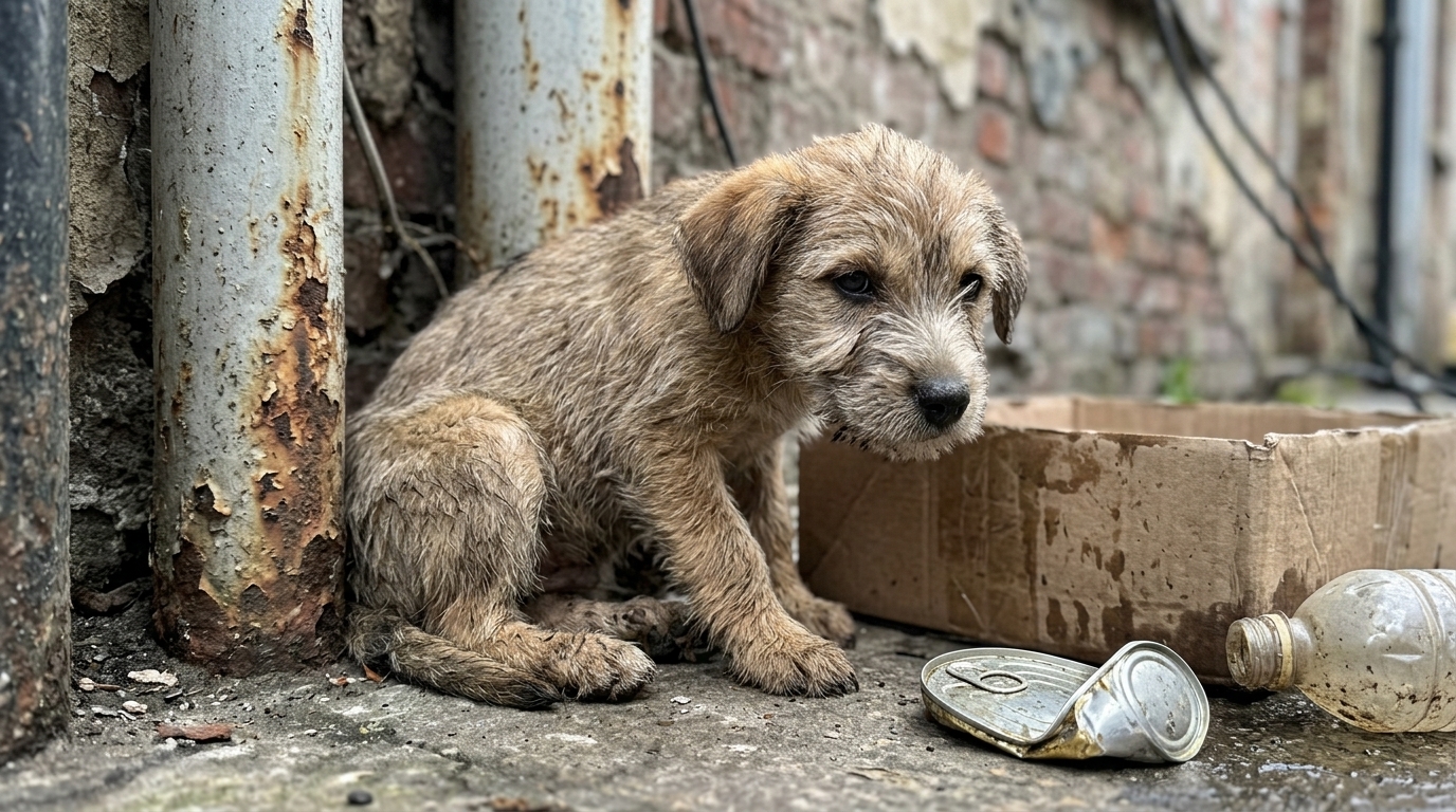 Child Helping Prepare a Bed for a Rescued Puppy