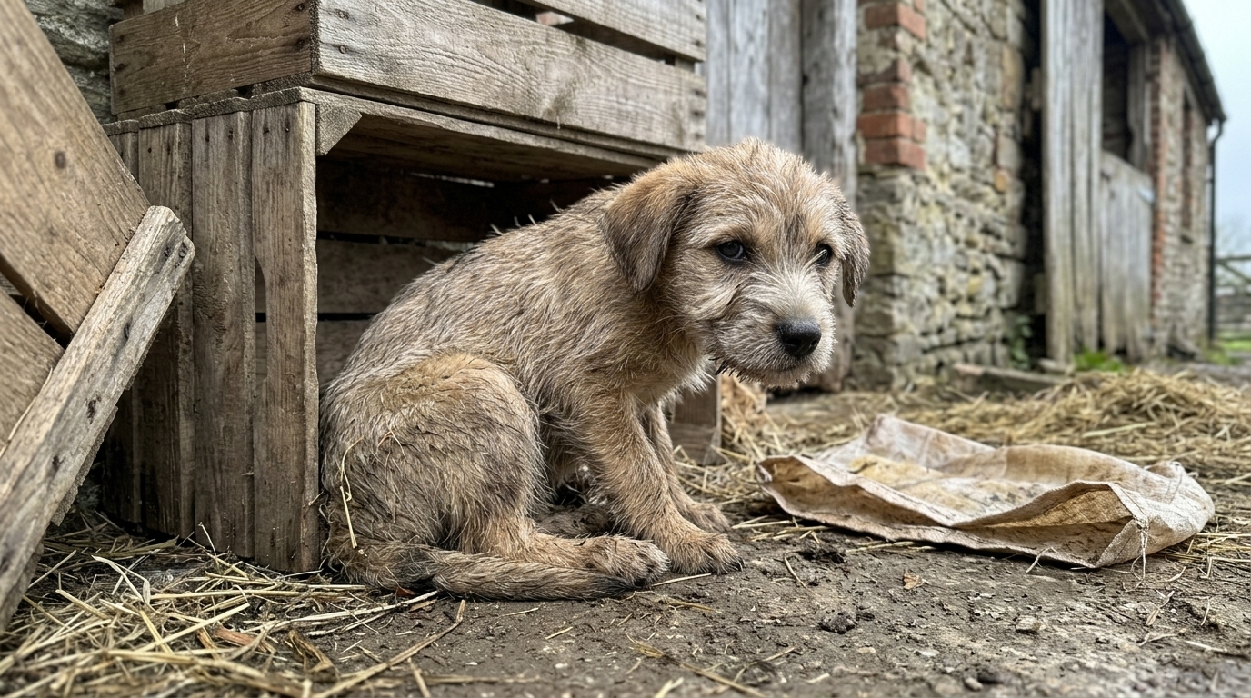 Child Helping Prepare a Bed for a Rescued Puppy