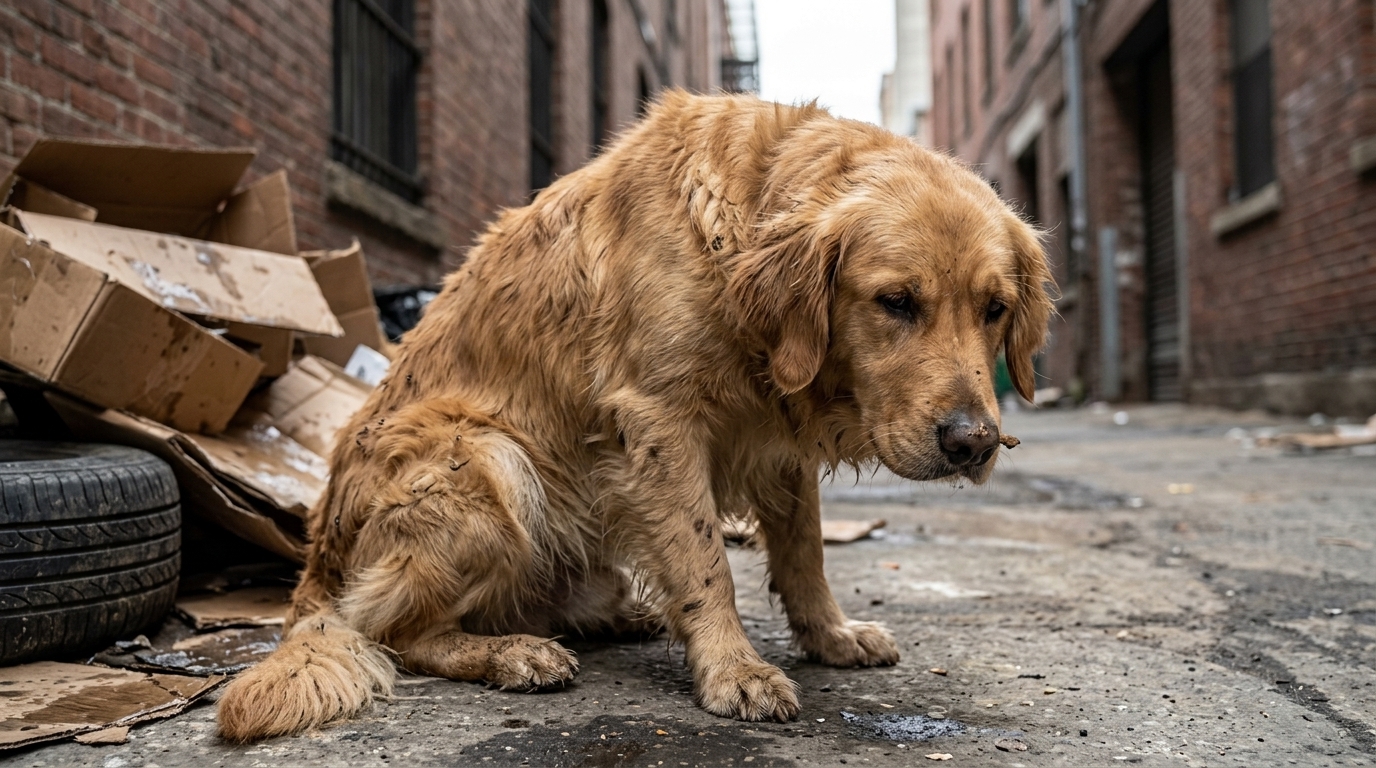 Dog Comforting a Sad Child