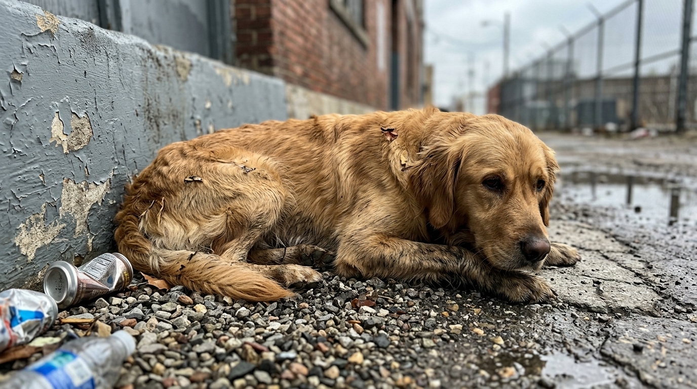 Dog Comforting a Sad Child