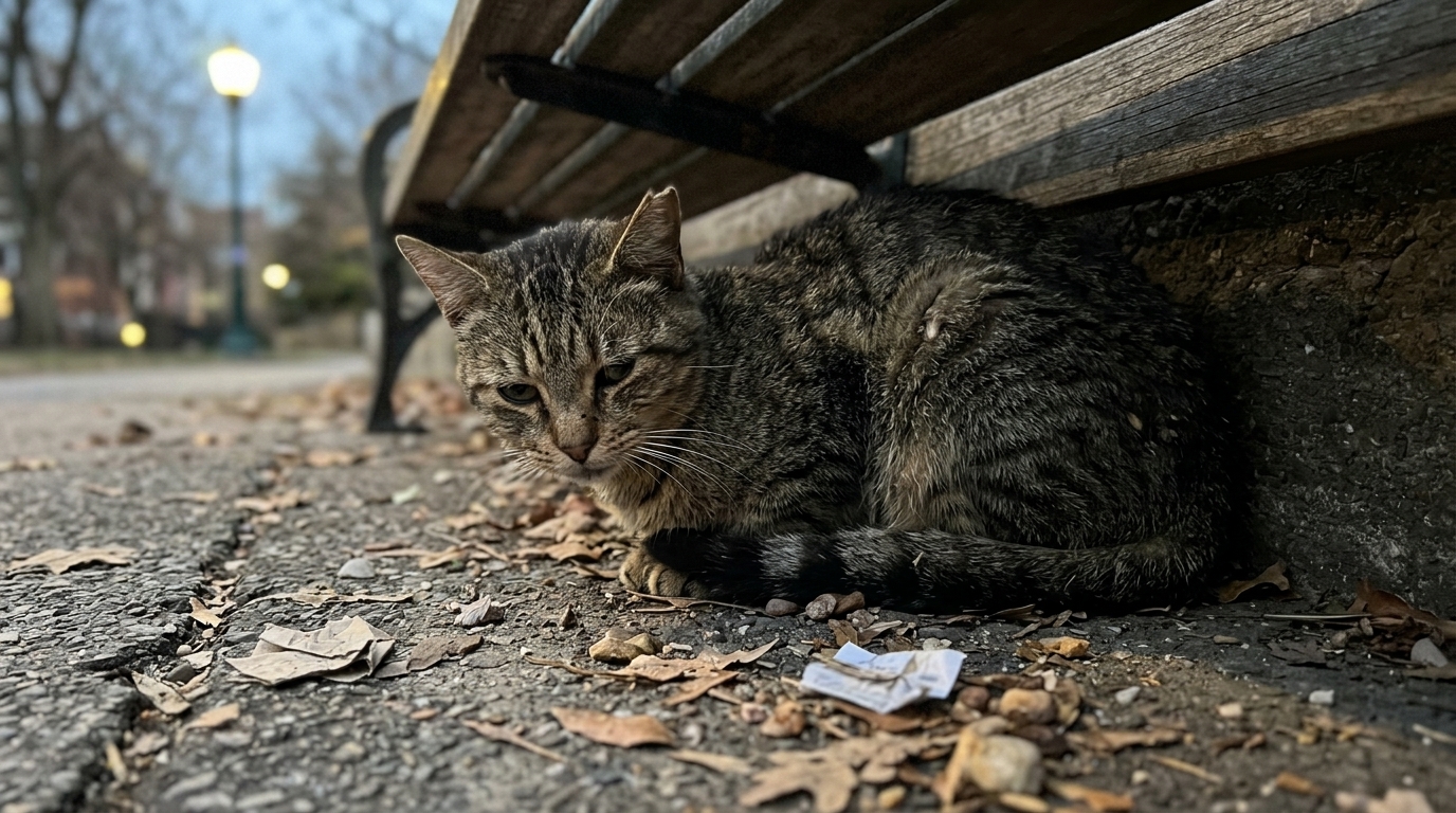 Little Boy Helping Feed Shelter Cats
