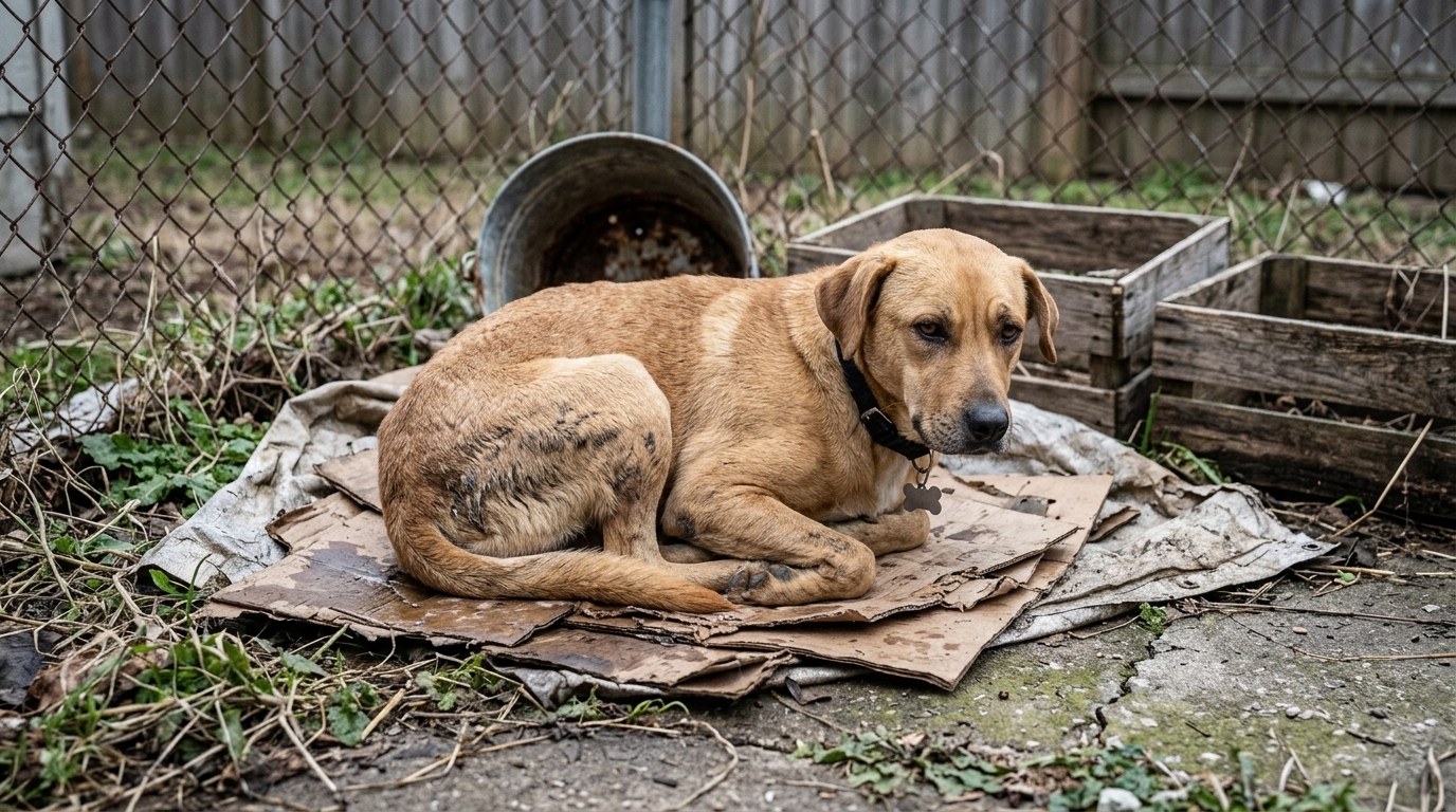 Rescued Dog Choosing a Blanket Color