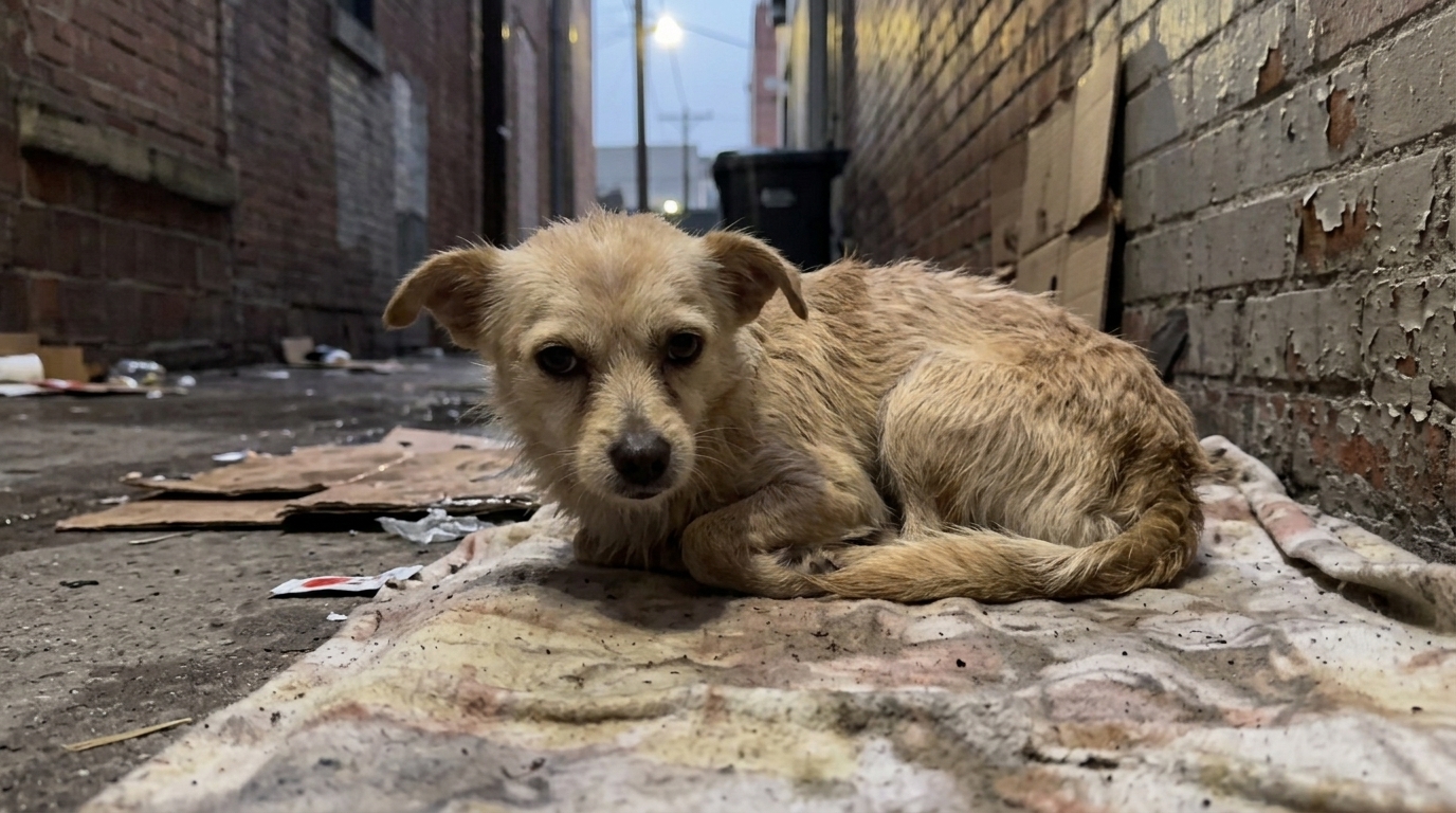 Rescued Puppy Getting a Gentle First Bath