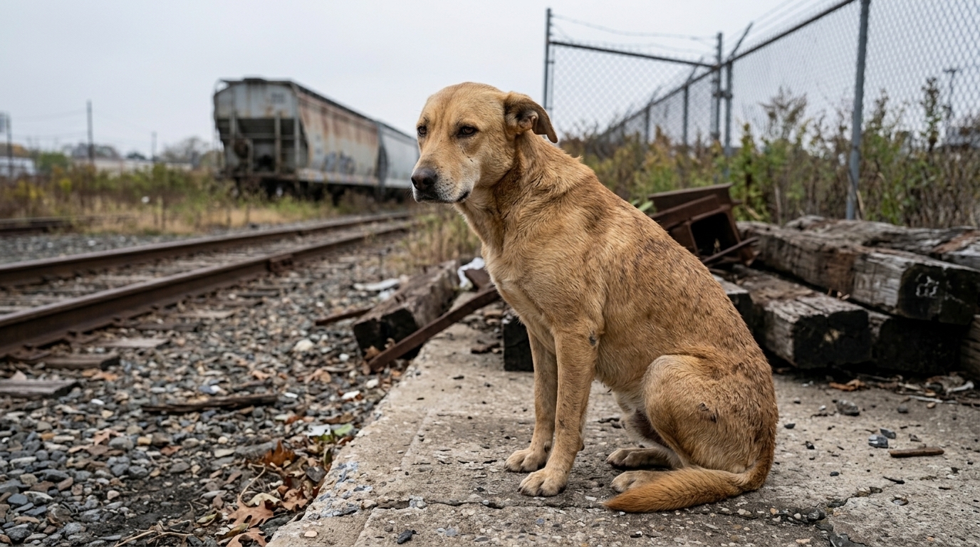 Shelter Dog Listening to a Soft Lullaby