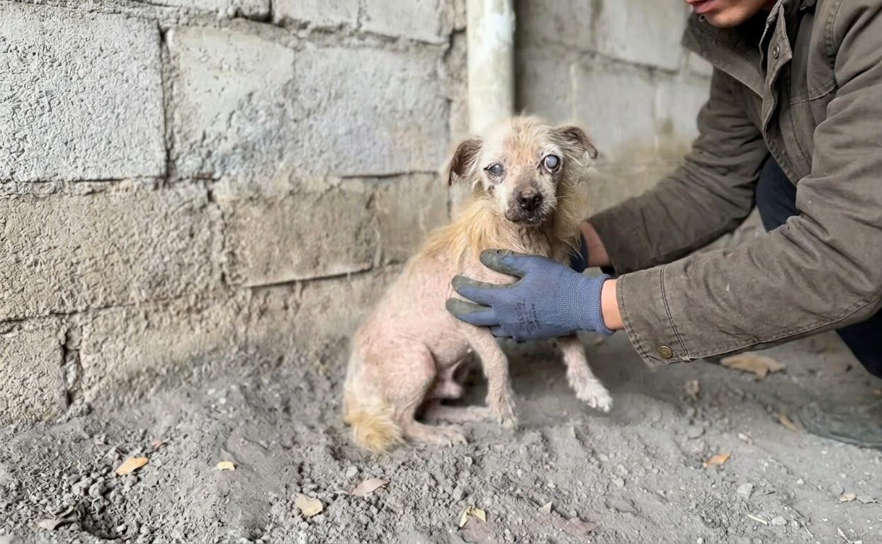 Too Weak to Run, a Frightened Little Dog Finally Let Someone Come Close