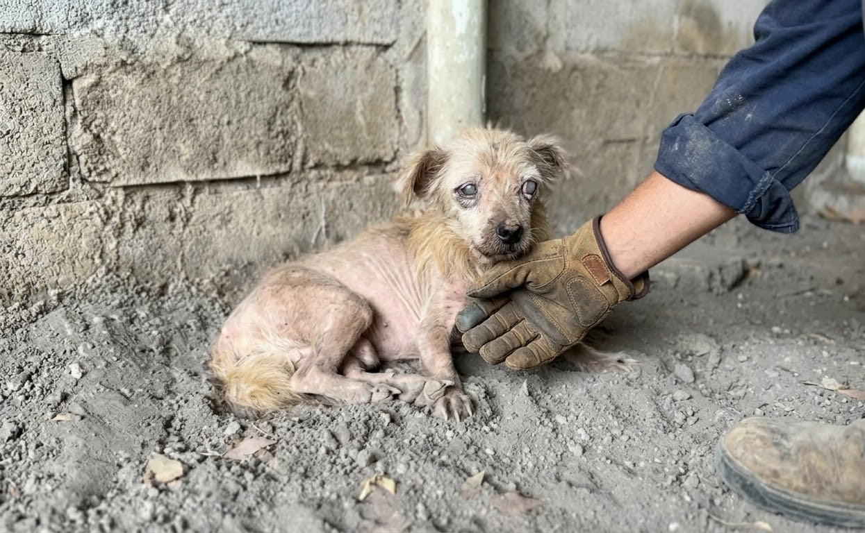 Too Weak to Run, a Frightened Little Dog Finally Let Someone Come Close
