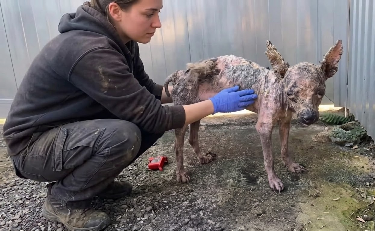 Milo Was Barely Recognizable When Help Found Him by a Metal Wall