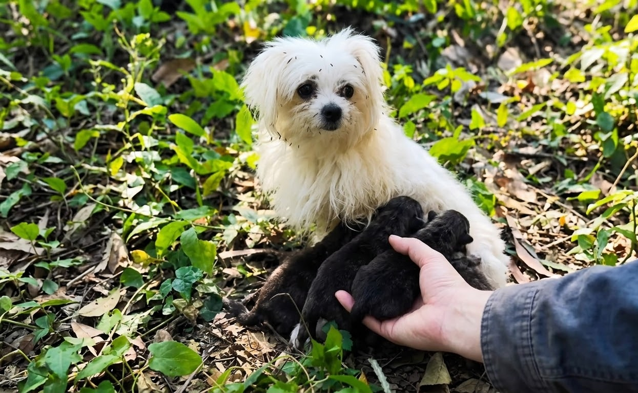 A Stray Mother Dog Was Raising More Than Her Own Litter