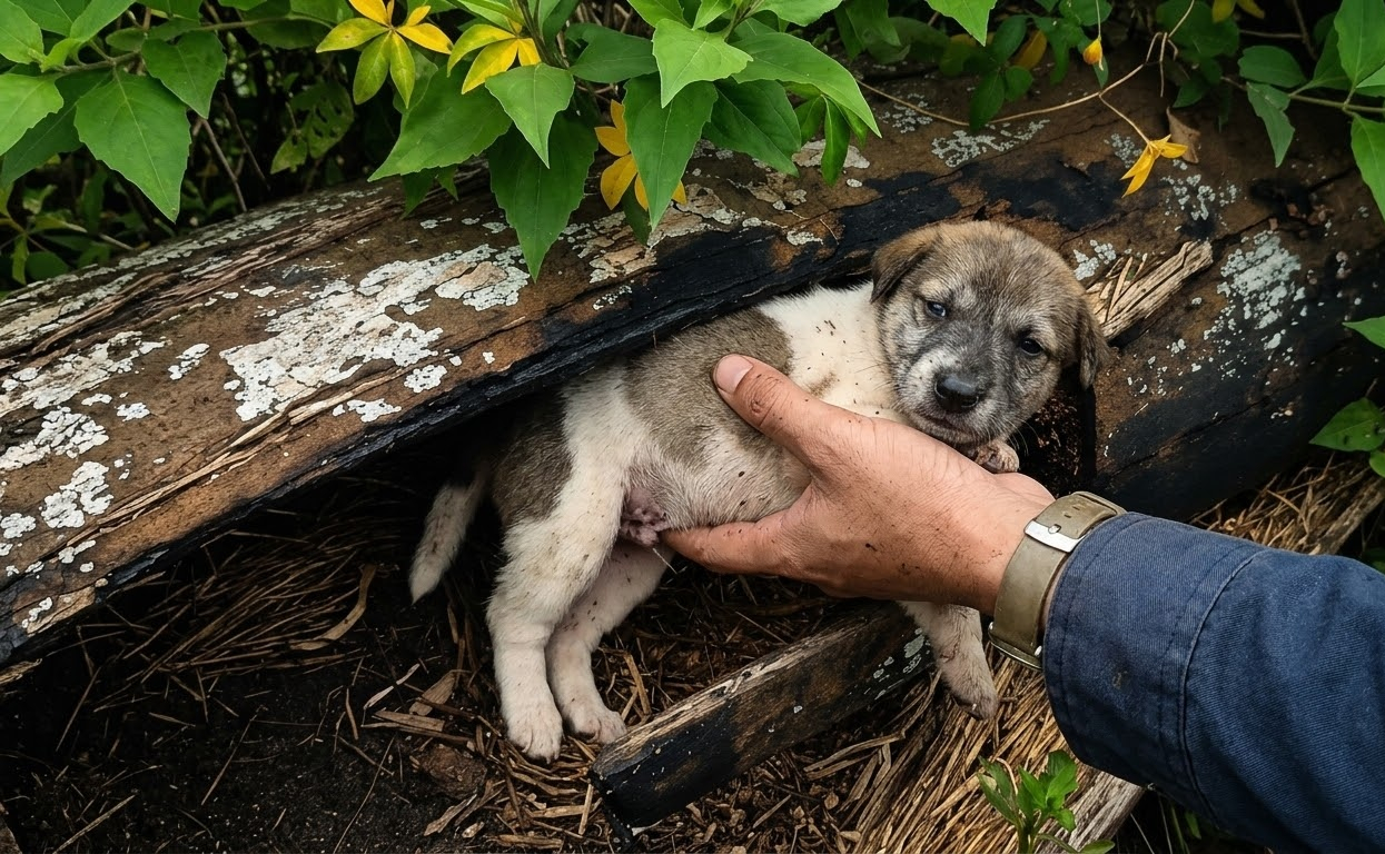 A Tiny Face Beneath an Old Log Turned an Ordinary Walk Into a Rescue
