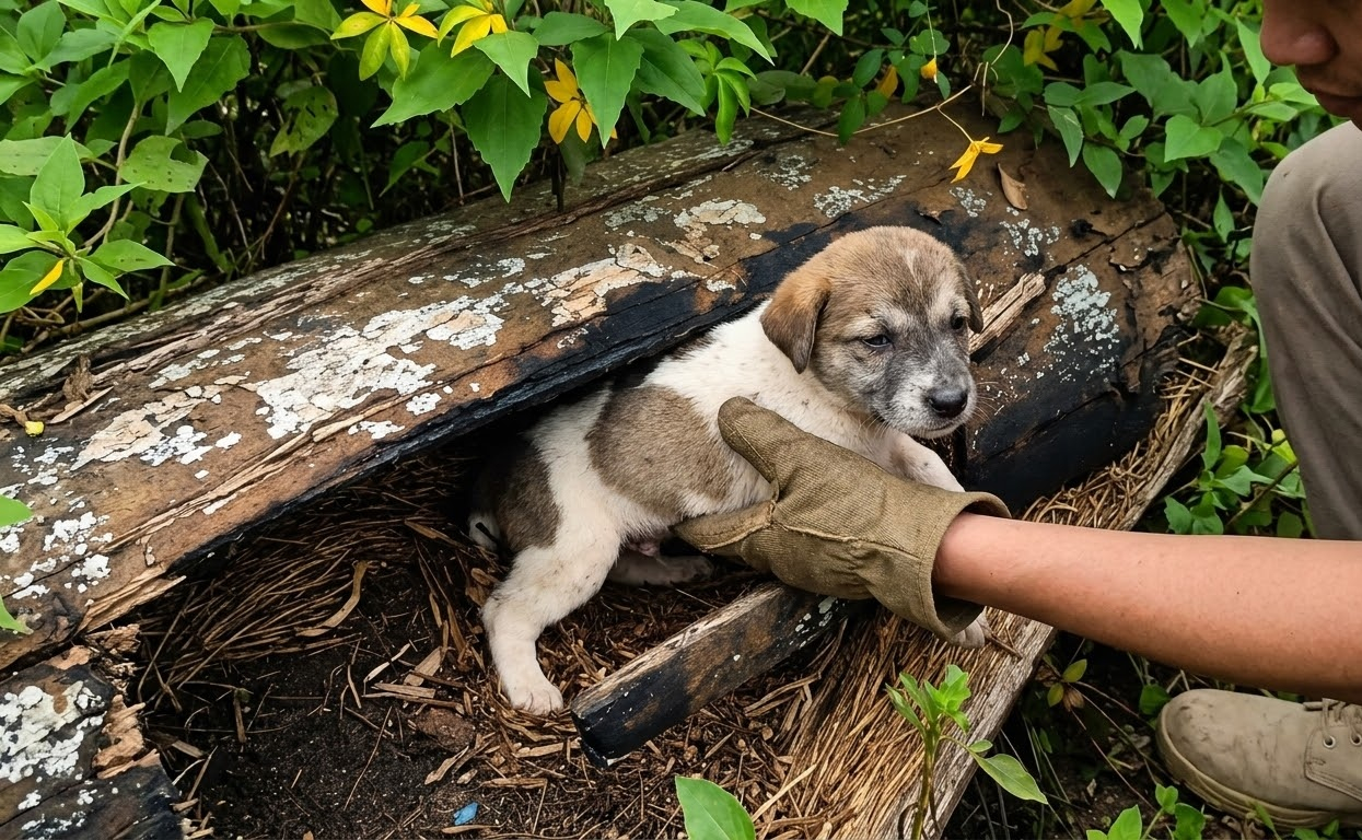 A Tiny Face Beneath an Old Log Turned an Ordinary Walk Into a Rescue