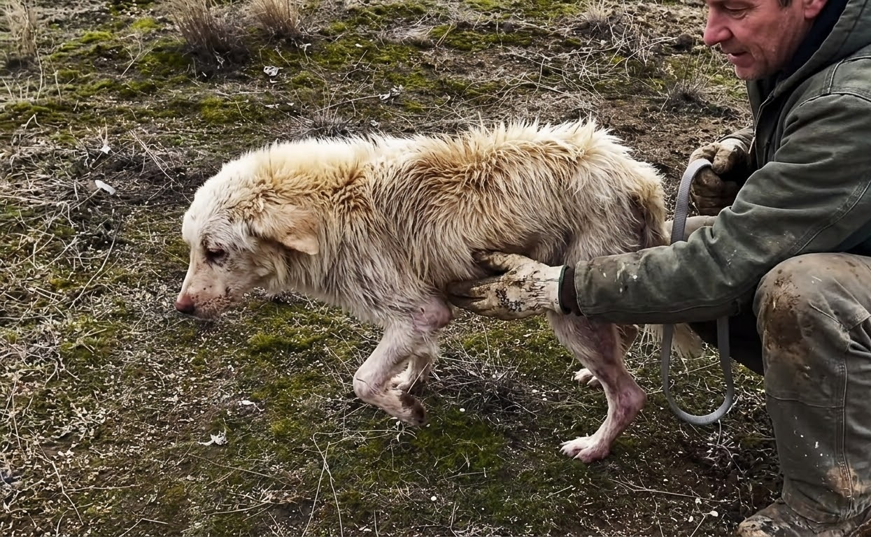 The White Dog on the Hillside Slowly Found His Way Back to Joy