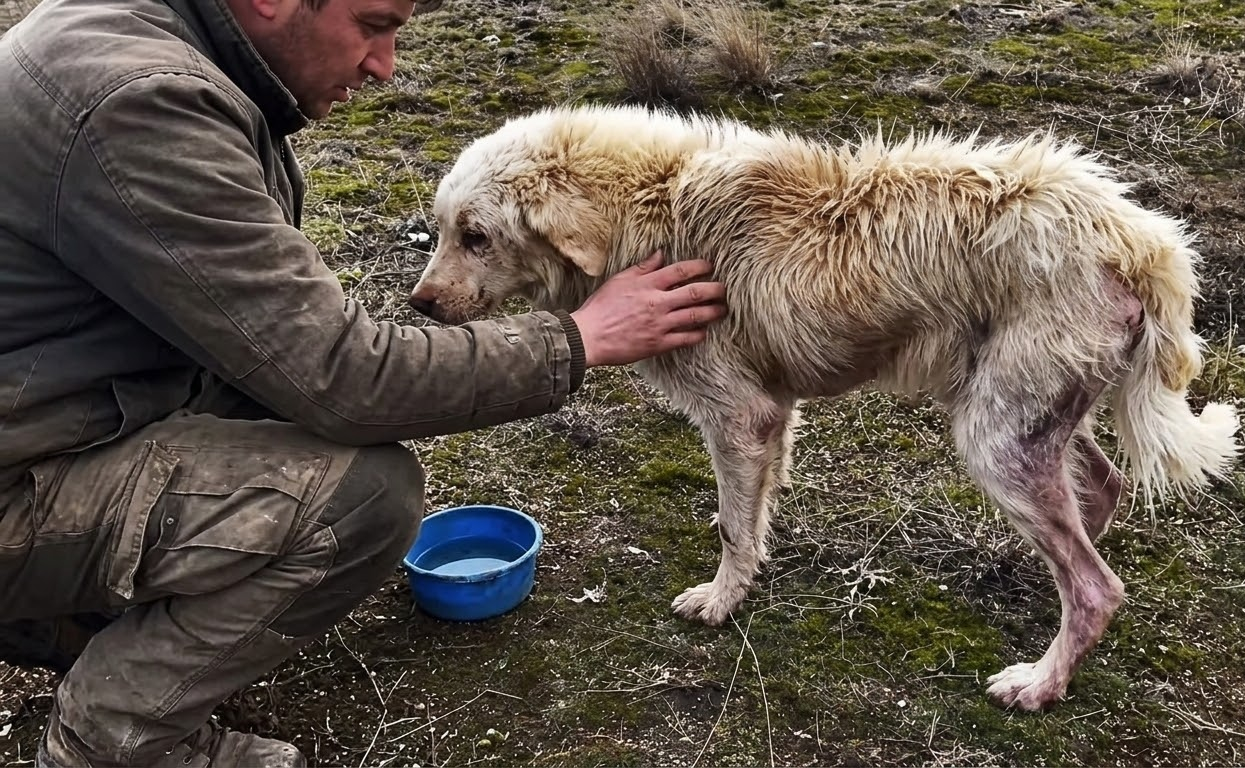 The White Dog on the Hillside Slowly Found His Way Back to Joy