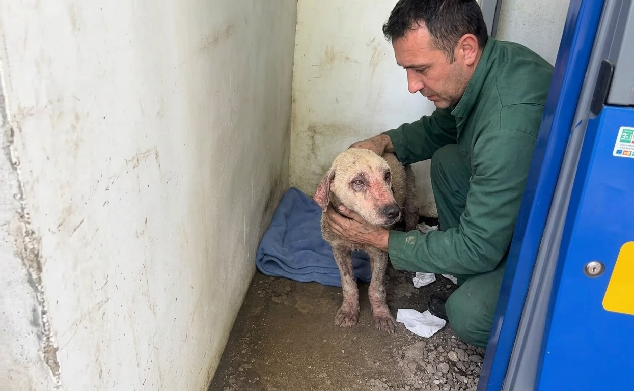 From a Filthy Corner to Open Ground, One Frightened Dog Finally Had a Future