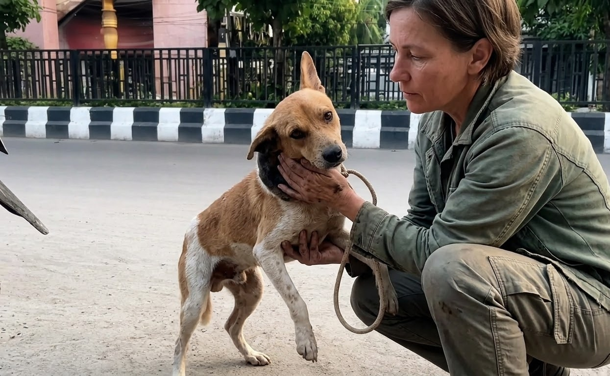 A Wounded Dog Sat Beside the Traffic Until Someone Chose to Notice