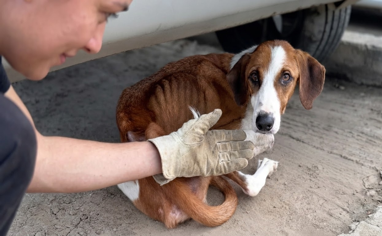 Too Weak to Leave His Hiding Place, Lucky Found the Help He Needed