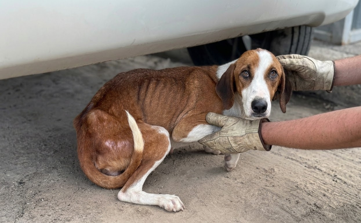 Too Weak to Leave His Hiding Place, Lucky Found the Help He Needed
