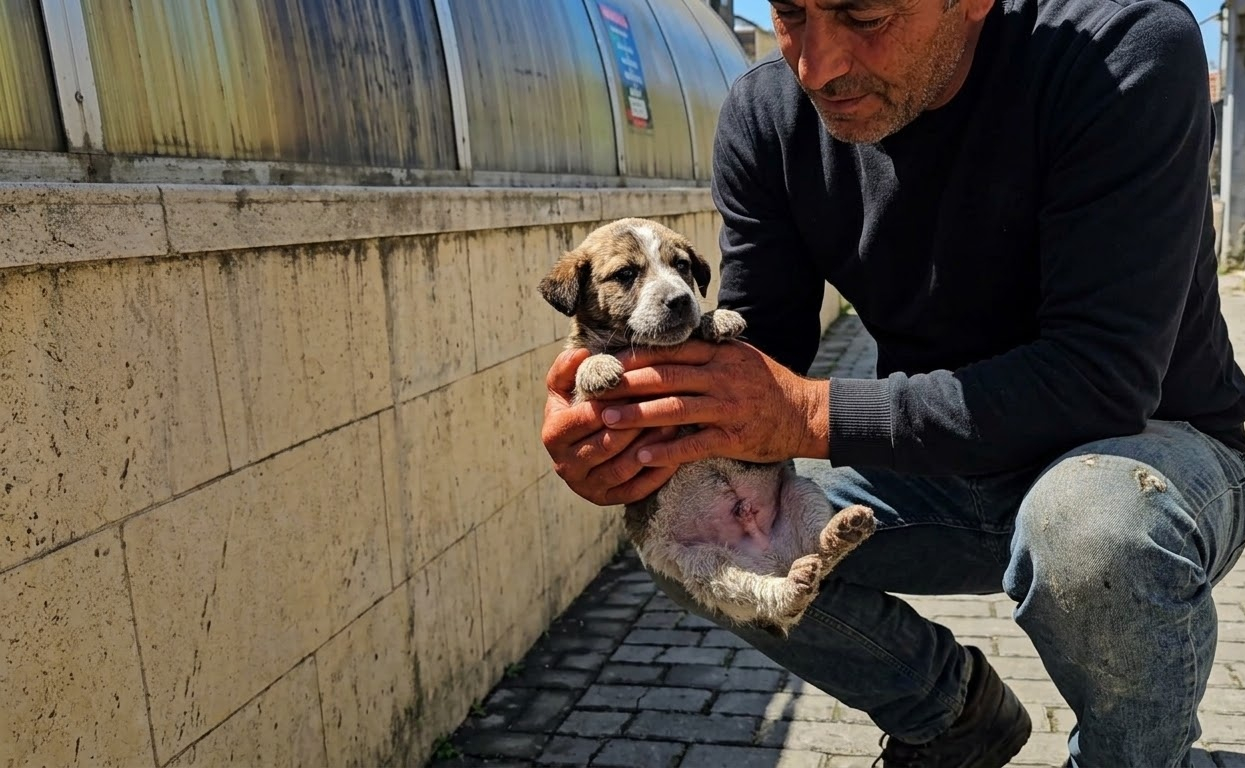 A Forgotten Box by the Road Held a Puppy Who Could Barely Move