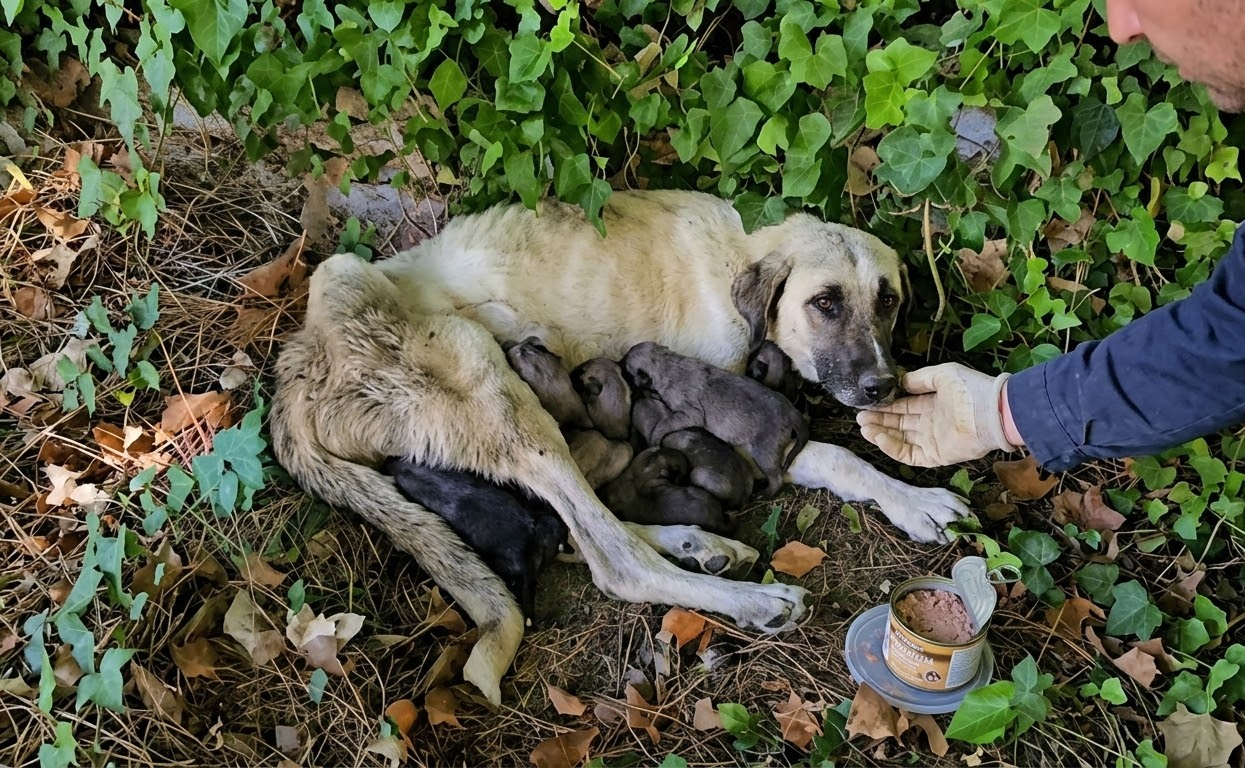 A Mysterious Growl in the Palms Led to a Mother Dog and 11 Lives Depending on Her