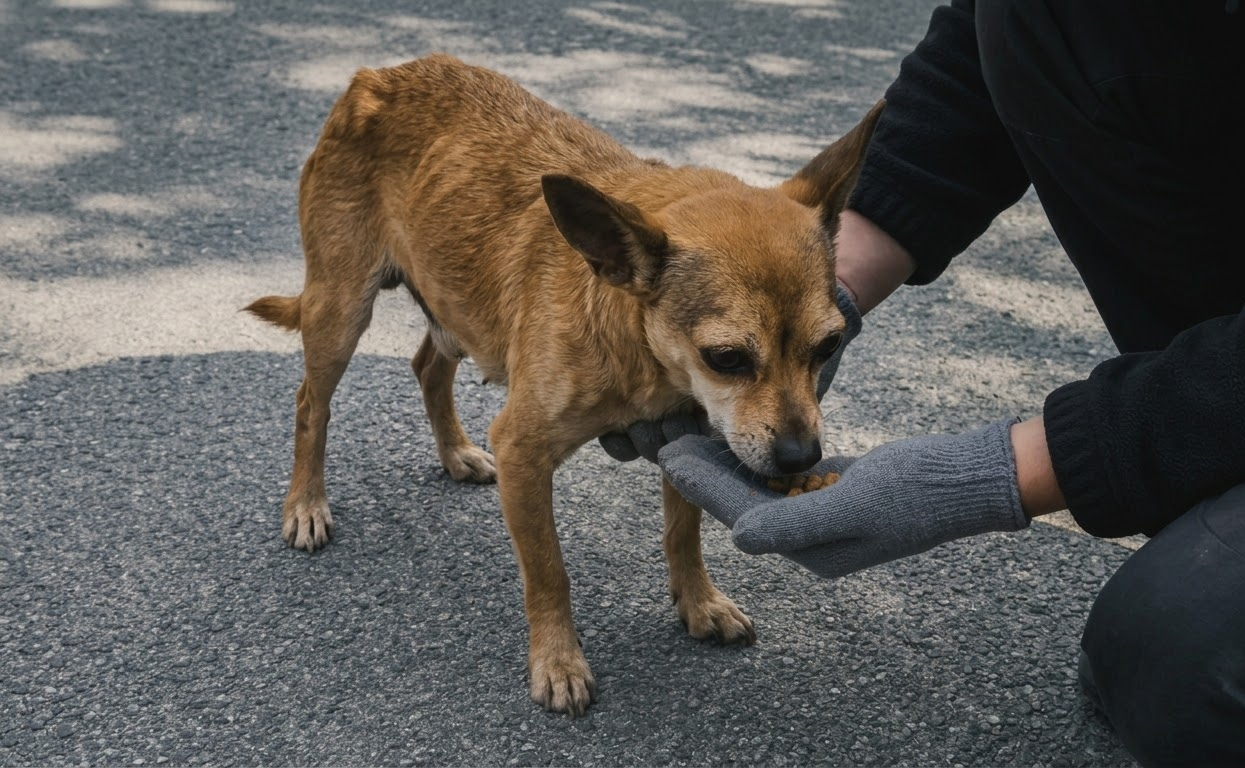 She Limped Out of the Empty Road and Straight Toward the People Who Could Help