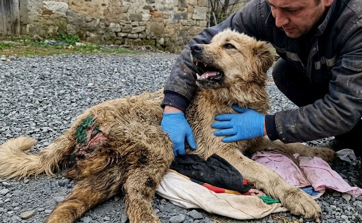 An Exhausted Dog Was Lifted From the Darkness—Then Her Puppies Appeared Beside Her