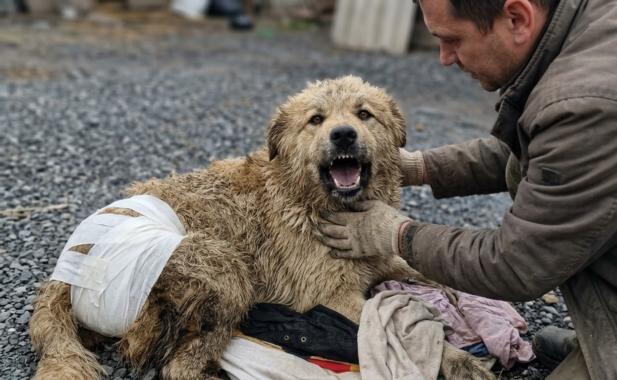 An Exhausted Dog Was Lifted From the Darkness—Then Her Puppies Appeared Beside Her