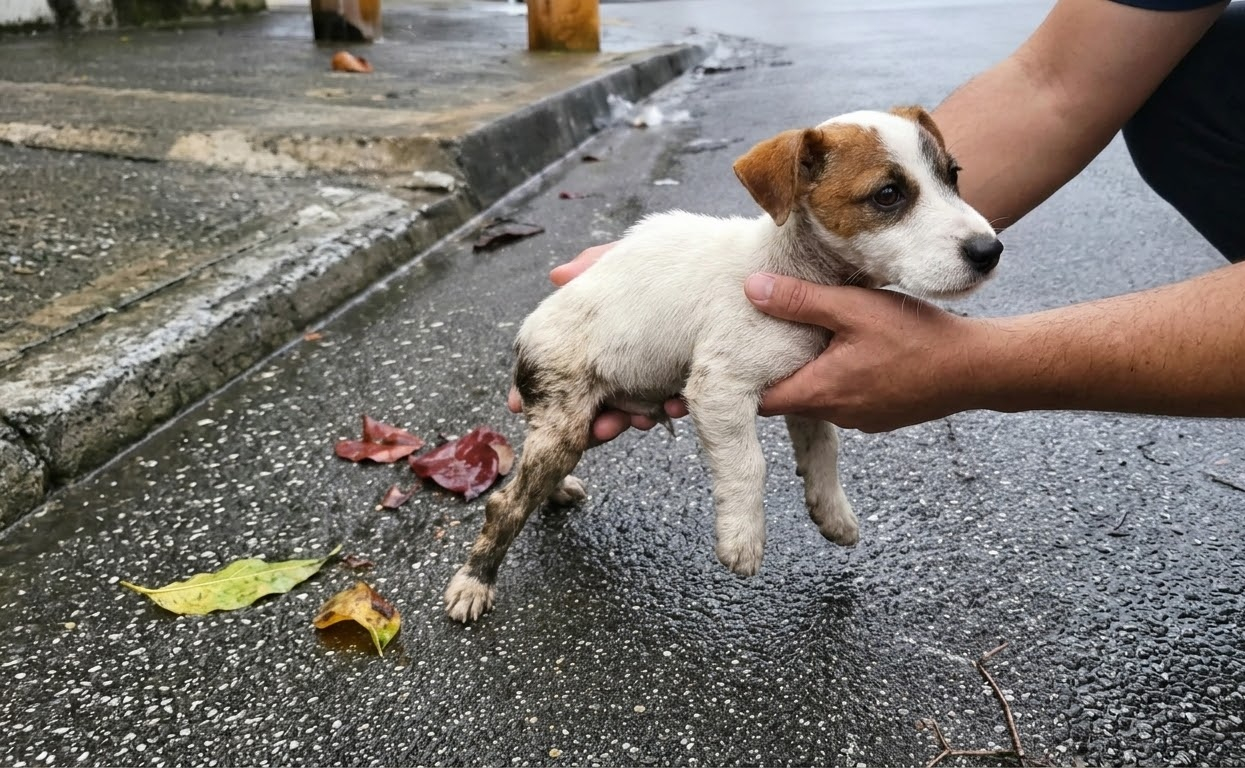 Two Injured Puppies Waited in the Rain—One Could Barely Move