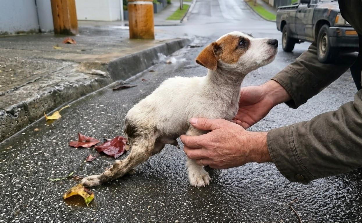 Two Injured Puppies Waited in the Rain—One Could Barely Move