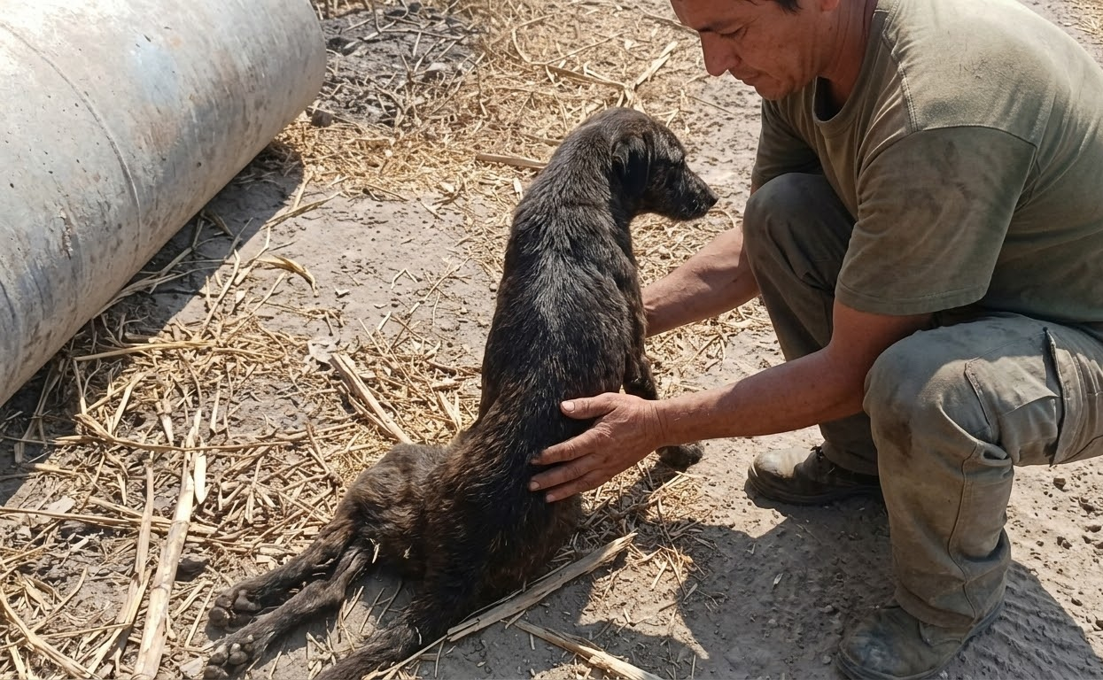 An Injured Stray Could Barely Move, but Her Puppies Still Needed Their Mother