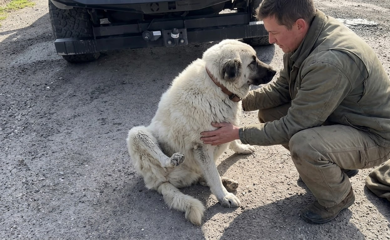 A Giant White Dog Could Barely Move, but One Man Wouldn’t Leave Him Behind