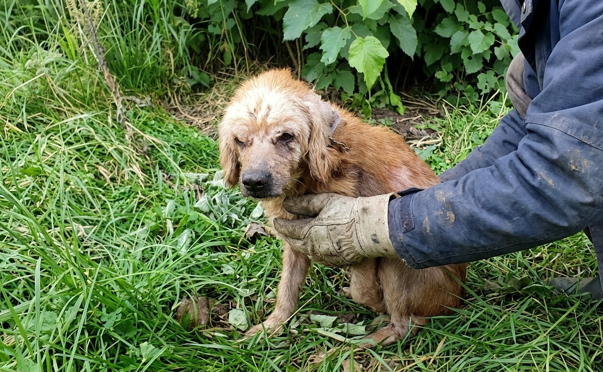 Hidden in Tall Grass, a Neglected Dog Finally Found the Care He Needed