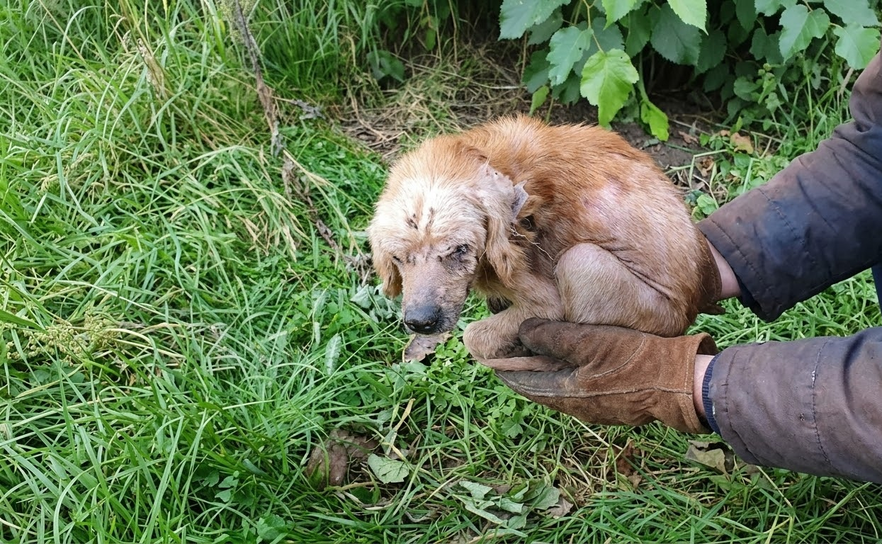 Hidden in Tall Grass, a Neglected Dog Finally Found the Care He Needed