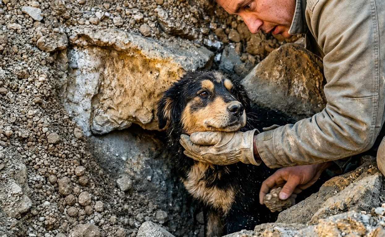 After Six Days Beneath the Rubble, a Dust-Covered Dog Finally Saw Daylight