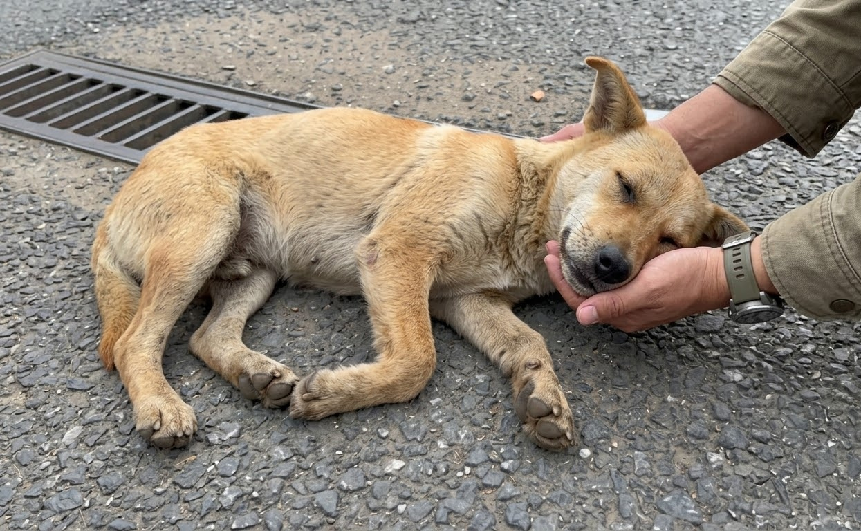One Meal Changed Everything for a Puppy Found Weak on an Empty Road