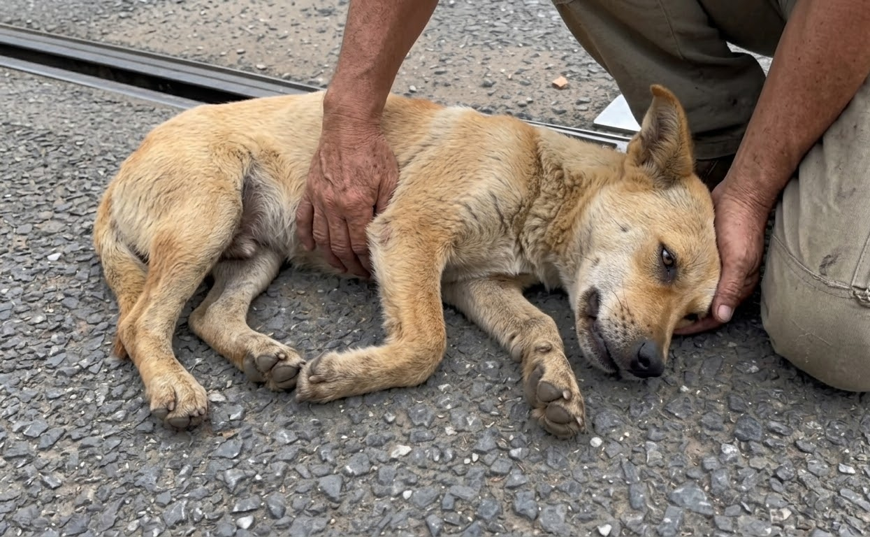 One Meal Changed Everything for a Puppy Found Weak on an Empty Road