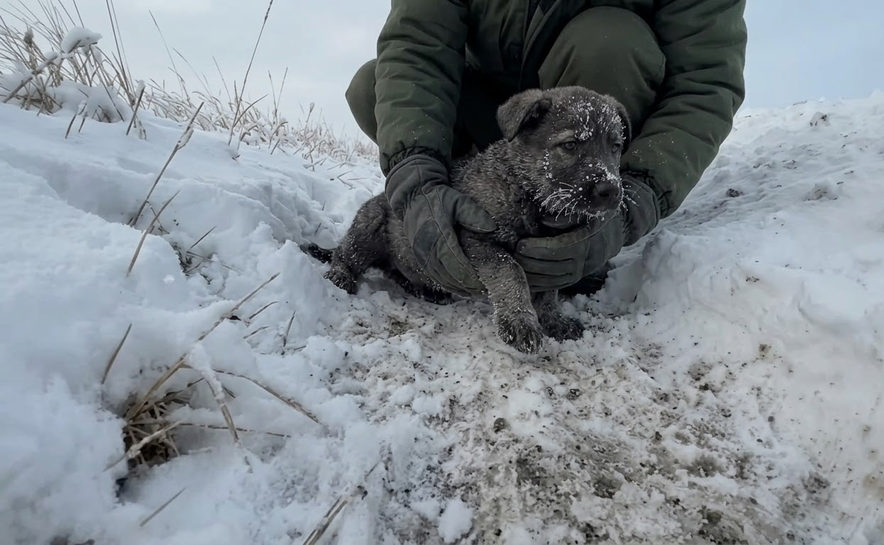The Puppy Rescued From a Snowy Ditch Grew Into Something His Family Never Expected