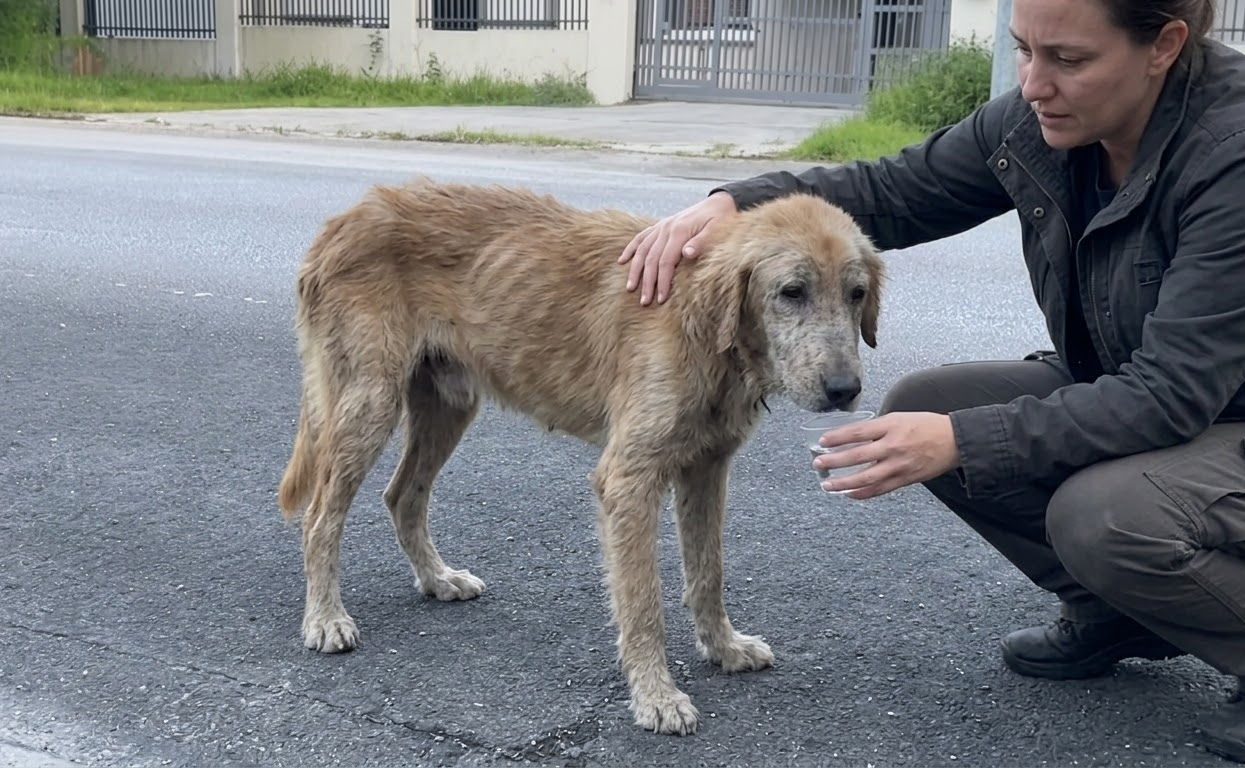 A Thin Stray Walked Up to Kelsey on Guam, and a Golden Retriever Slowly Reappeared