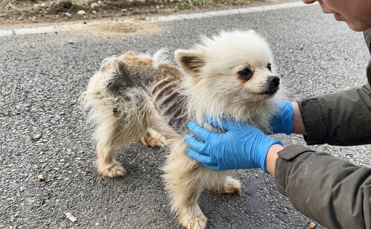 A Starving Stray Ran Toward a Parked Car—and Found Someone Who Wouldn’t Leave Him Behind