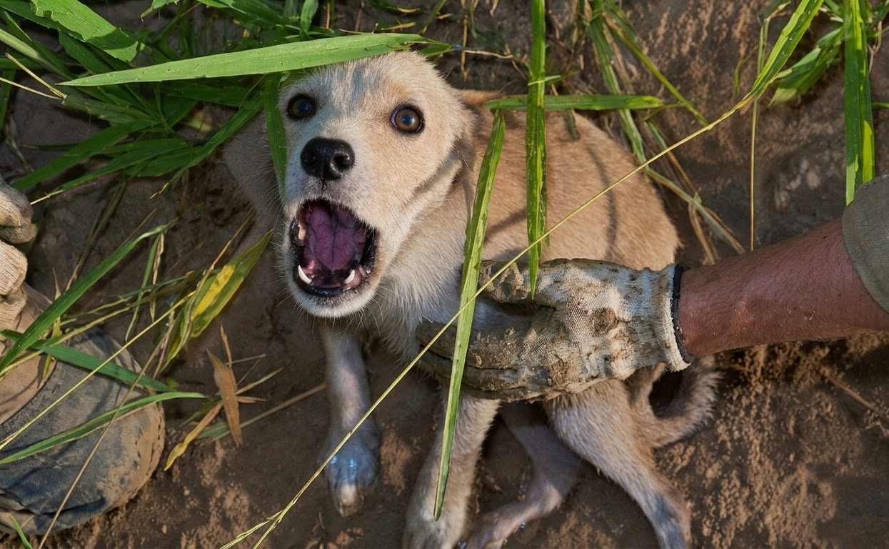 A Frightened Puppy Hid From Every Hand Until Patience Gave Him a Reason to Come Closer