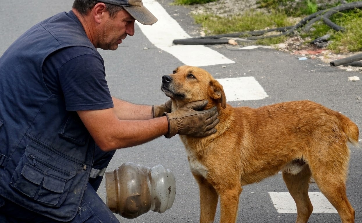 After Weeks Trapped Inside a Plastic Jar, a Starving Stray Finally Found Safety