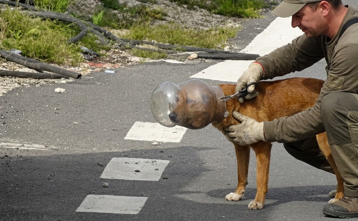 After Weeks Trapped Inside a Plastic Jar, a Starving Stray Finally Found Safety